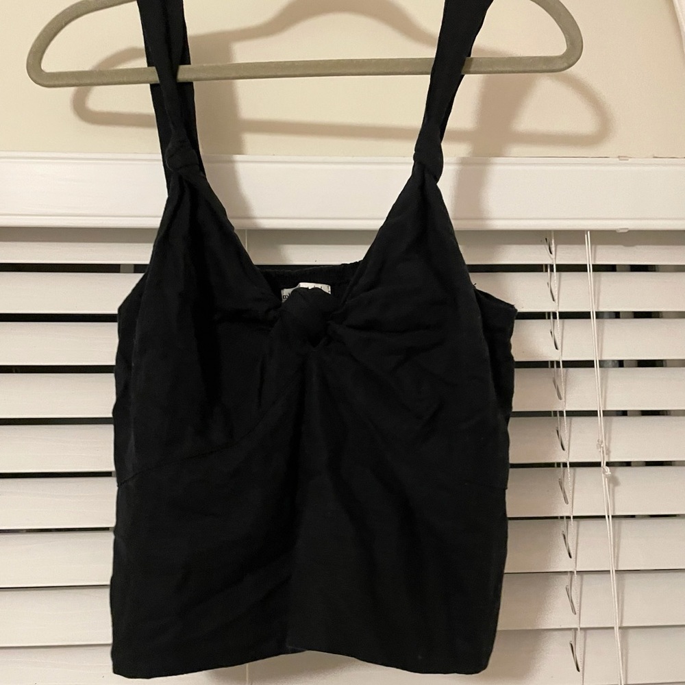 Abercrombie Linen Blend Knot Front Tank Top